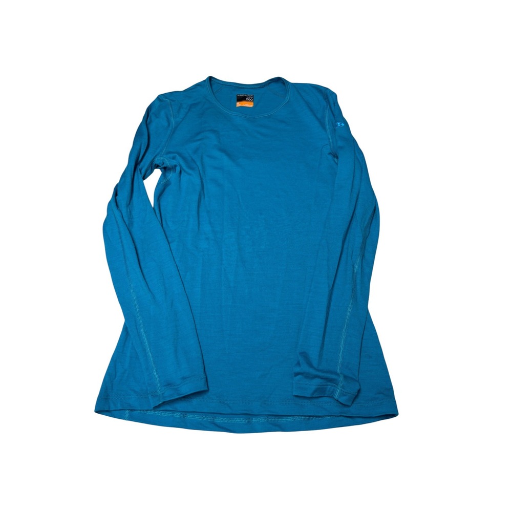 Icebreaker Merino 200 Oasis Long Sleeve Thermal Top Blue Teal Womens Small